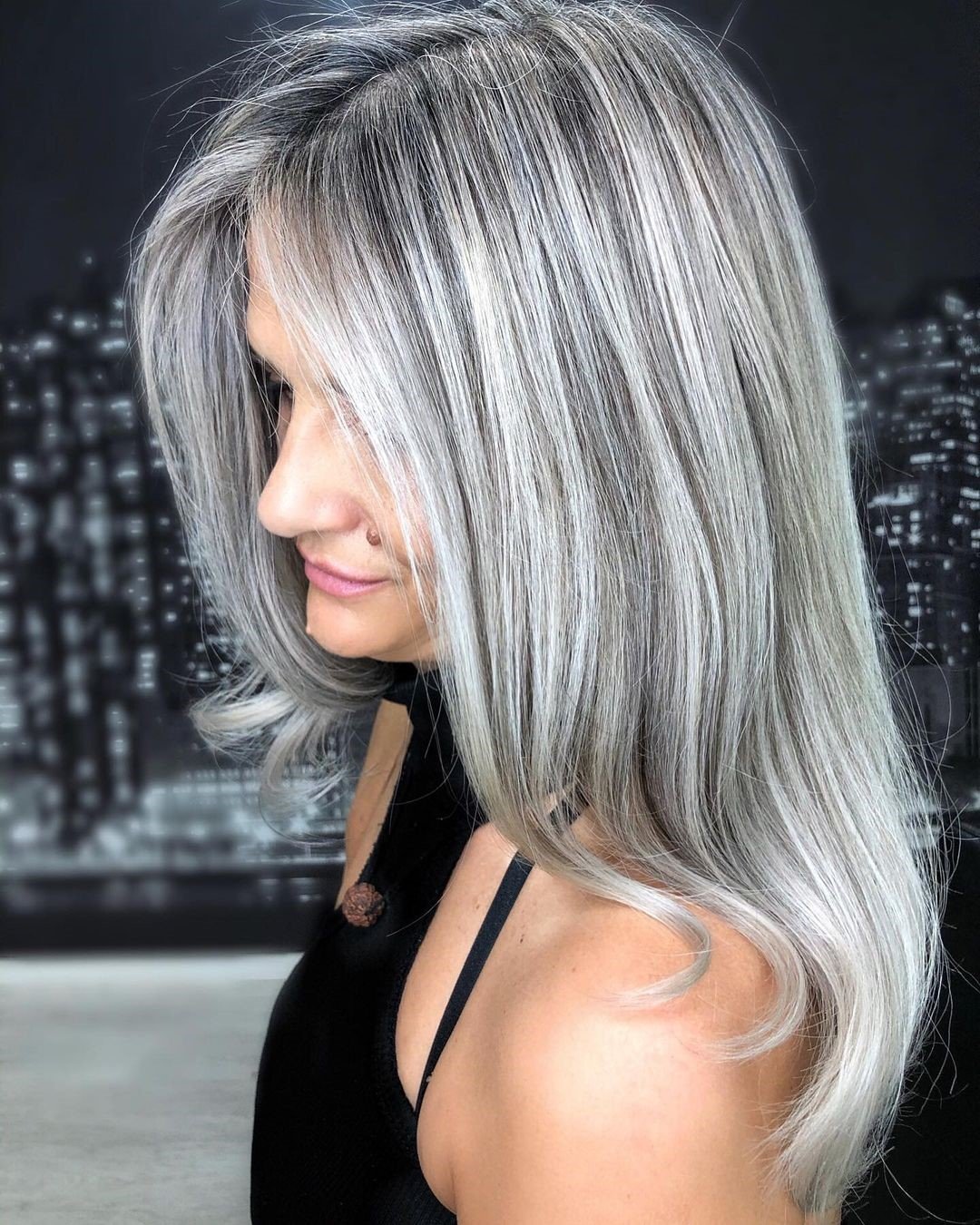 silver grey hair toper